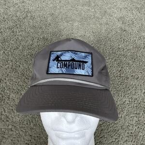 Compound Hat Cap Snap Back Mens One Size Gray Perforated Outdoor Patch